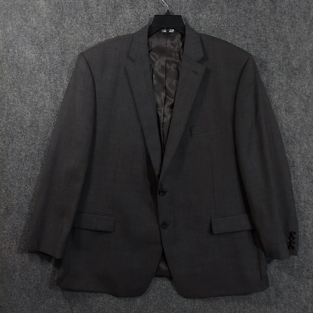 Ralph Lauren Blazer Mens 48R Grey Glen Plaid 100% Wool Two Button Sport Coat